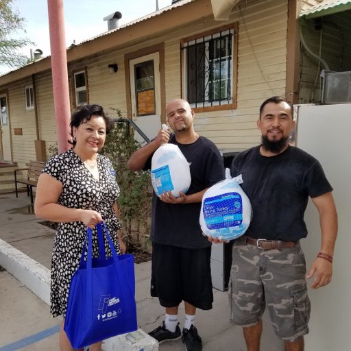 Thanksgiving Turkey Donation to El Redentor in Brawley with Brawley Branch Manager.
